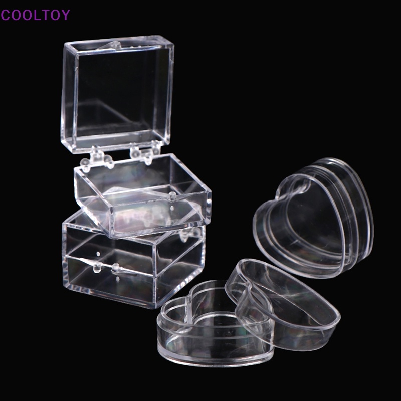 Cooltoy Bộ 2 Hộp Đựng Trang Sức Hình Vuông / Trái Tim Mini Trang Trí Nhà Búp Bê