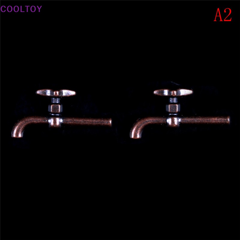 Bộ 2 Vòi Nước Mini Bằng Hợp Kim Tỉ Lệ 1: 12 Dùng Trang Trí Nhà Búp Bê