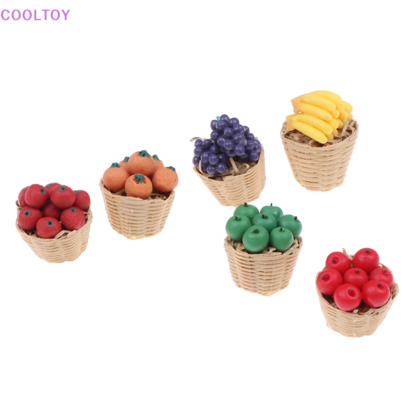 Giỏ Tre Đựng Trái Cây Trang Trí Nhà Búp Bê 1: 12