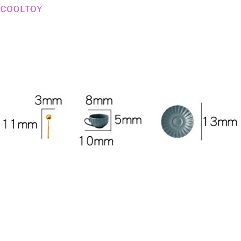 Bộ 3 Mô Hình Cốc Cà Phê Mini Tỉ Lệ 1: 12 Dùng Trang Trí Nhà Búp Bê
