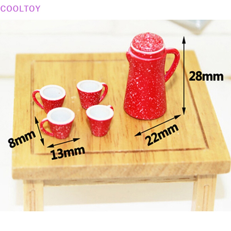 Set 5 Ấm Nước Mini Tỉ Lệ 1: 12 Cho Nhà Búp Bê