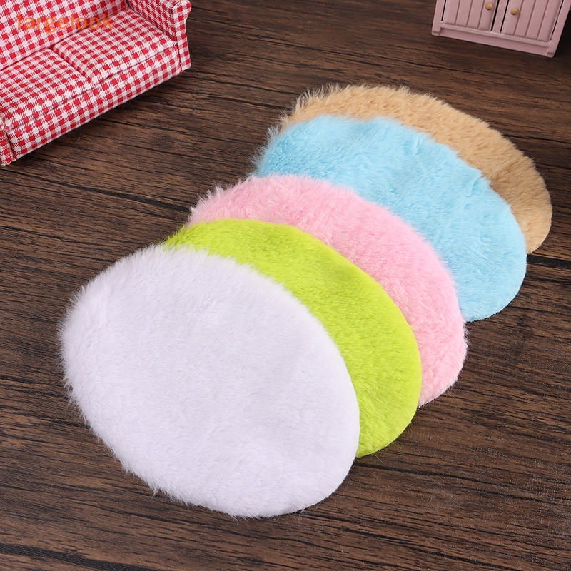 1 Thảm Lông Lót Sàn Hình Oval Trang Trí Nhà Búp Bê