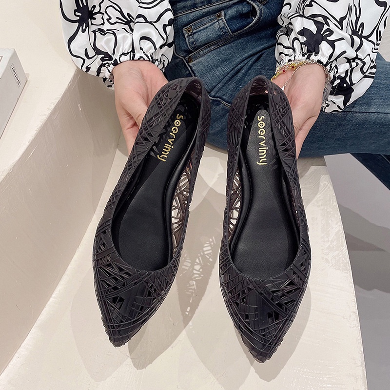 Giày Búp Bê Nhựa Chống Trượt Thời Trang Mùa Hè 2023 Cho Nữ