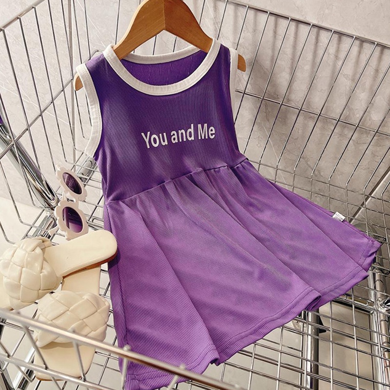 Đầm Mùa Hè 2023 Sát Nách Bằng Lụa Lạnh Cho Bé Gái 2-9 Tuổi