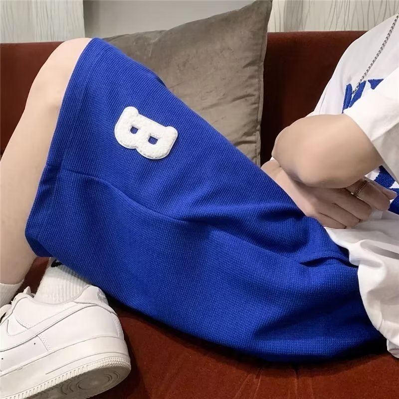 [Chất Lượng Cao] Quần Short Dáng Rộng In Chữ Waffle Phong Cách Vintage Thoáng Khí Thoải Mái Thời Trang Mùa Hè Đường Phố Cho Cặp Đôi