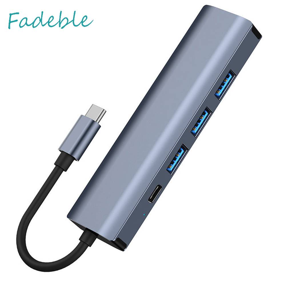 Hub 5 Trong 1 USB C Hub 100W PD 5Gbps Type C Sang USB 3.0 + Phụ Kiện Đi Kèm