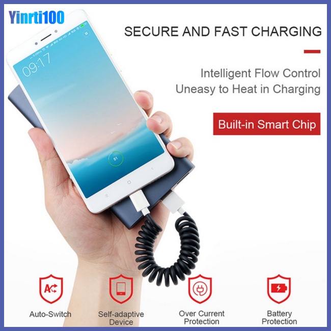 Dây Cáp Sạc Truyền Dữ Liệu Usb 3 Trong 1 Nhỏ Gọn Tiện Dụng