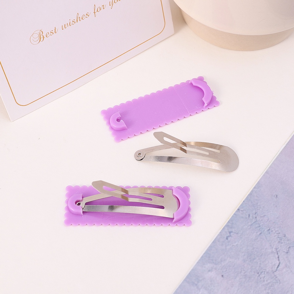 Set 4 Kẹp Tóc Hình Vuông Màu Sắc Macaron Dành Cho Nữ