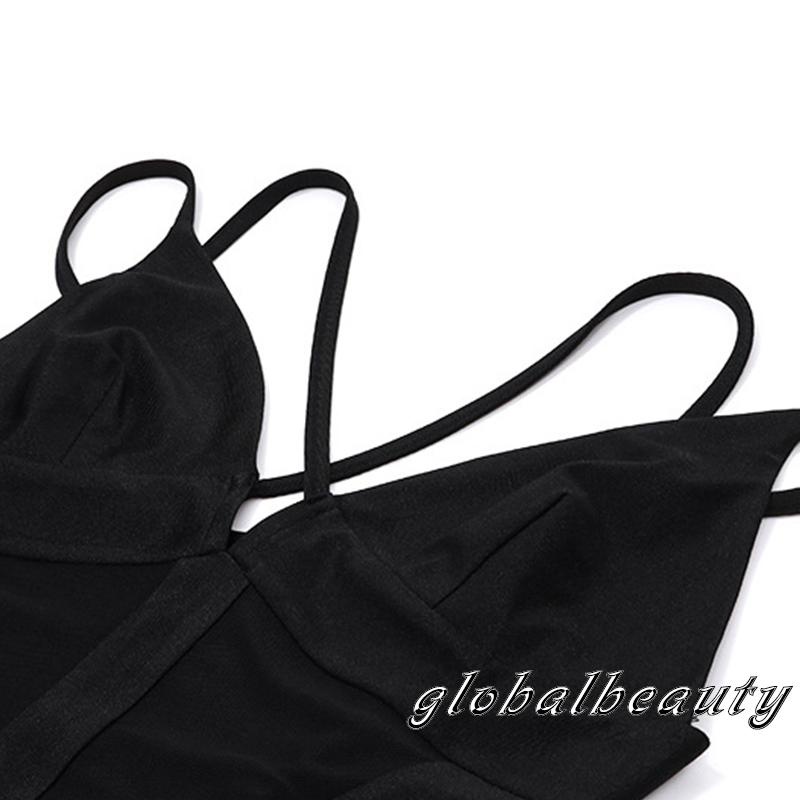 Bộ Áo Liền Quần Hai Dây Phối Lưới Gợi Cảm Cho Nữ