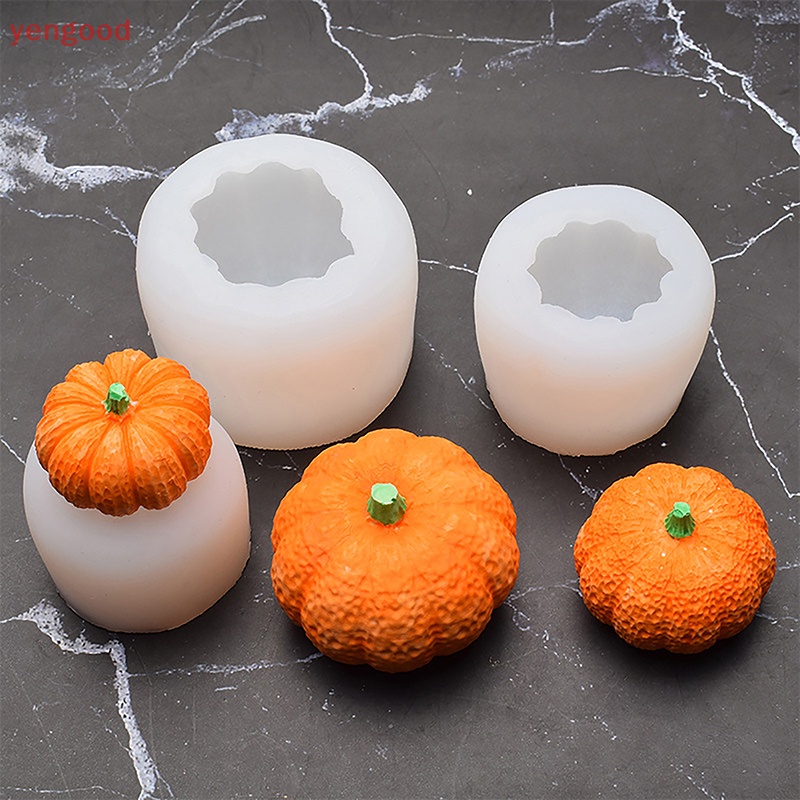 1 Khuôn Làm Bánh Chất Liệu Silicone Hình Bí Ngô 3D Phong Cách Halloween
