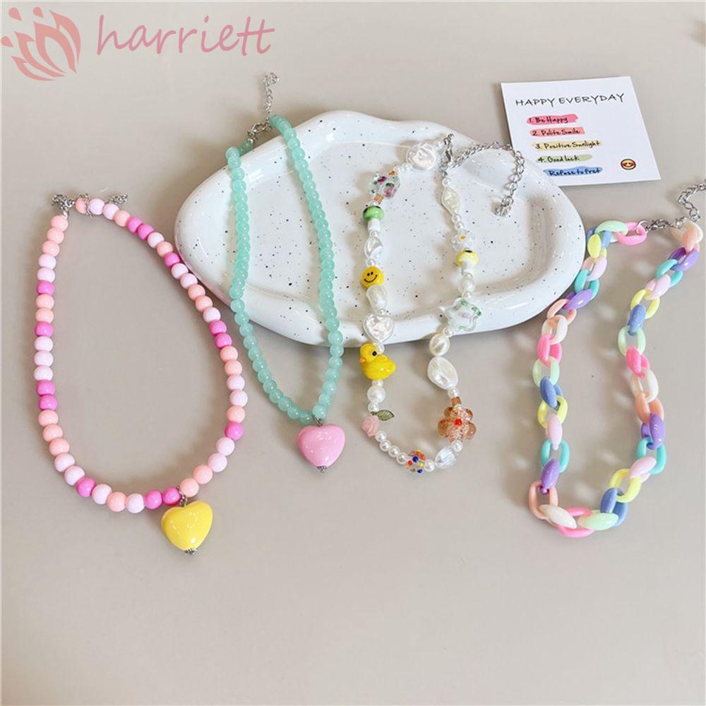 Vòng Cổ Hạt Nhiều Màu Sắc Mặt Hoa Phong Cách Bohemian Cổ Điển