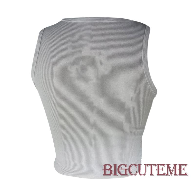 [] - Áo Crop Top Không Tay Cổ Thuyền Tosp Màu Trắng In Hình Ngôi Sao Mùa Hè Cho Nữ