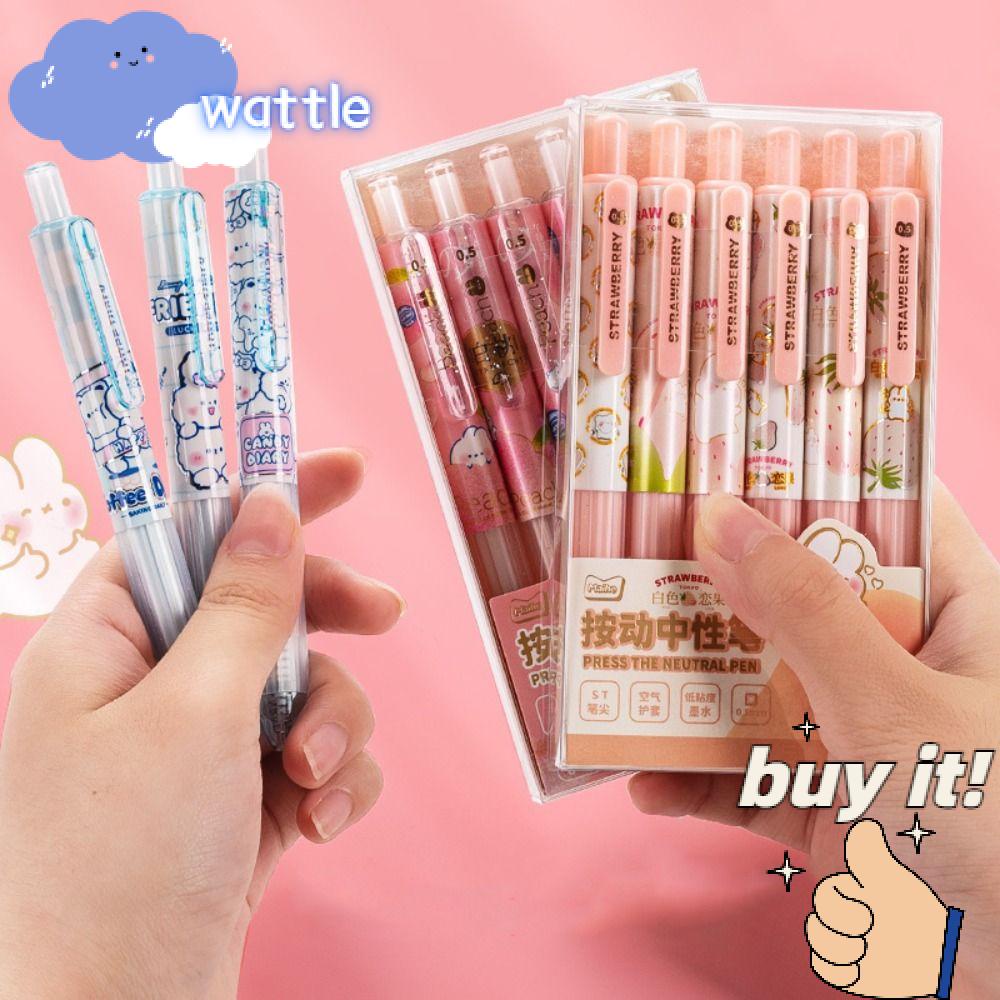 Bộ 6 Bút Mực Gel Dạng Nhấn Tiện Dụng