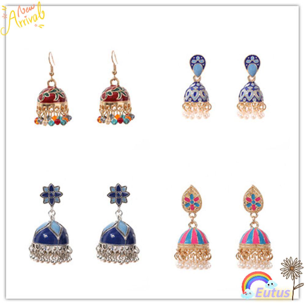 Khuyên Tai Tròn Phối Tua Rua Phong Cách Người Digan Cổ Điển