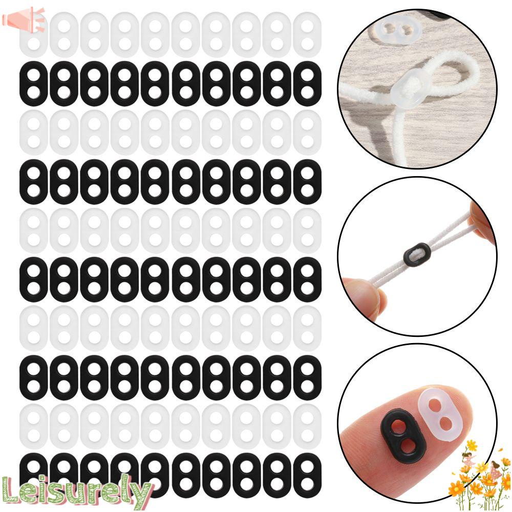 Set 50 / 100 Nút Cài Hai Lỗ Gắn Dây Đeo Tai Co Giãn Chống Trượt