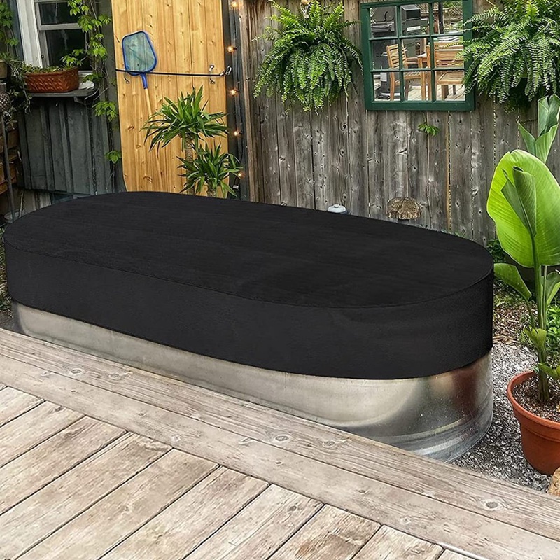 Vỏ Bọc Bể Bơi Hình Oval Bằng Vải Oxford 420D Chống Thấm Nước Kèm Túi Đựng Tiện Dụng