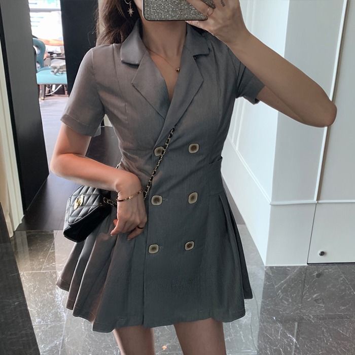 Đầm Ngắn Tay Dáng Ôm Thời Trang Mùa Hè Hàn Quốc 2022 Hàng Mới