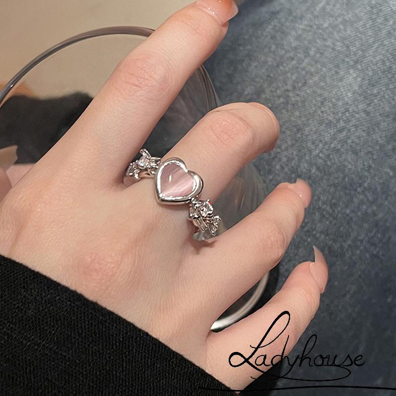 Nhẫn Đính Hôn Đính Đá Hình Trái Tim Thời Trang Dành Cho Nữ