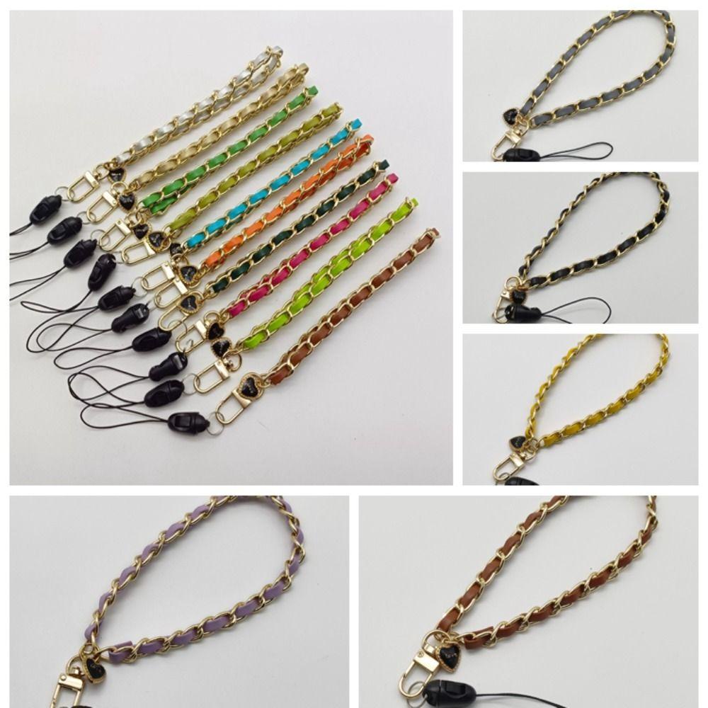 Dây Đeo Điện Thoại TAYLOR1 Bằng Da PU Handmade Trang Trí Kim Loại Ngọt Ngào Cho Nữ