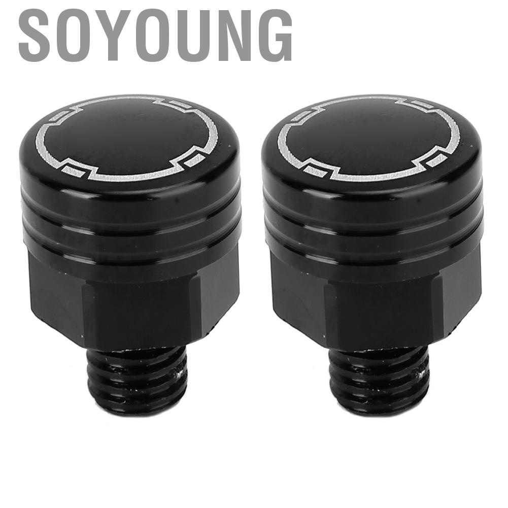 Soyoung 2Pcs SEPP Motorcycle Rearview Mirror Bolt Screw CNC Aluminium Alloy Modification Parts M8x1.25Black