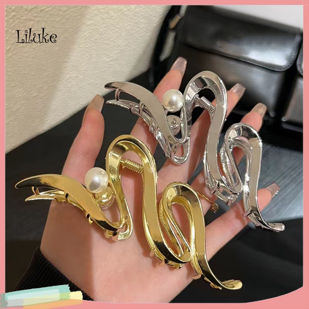 Lk Kẹp Tóc Càng Cua Đính Ngọc Trai Giả Trơn Mịn Trang Trí Tóc Phong Cách Hòn Đảo Cao Cấp Dành Cho Nữ