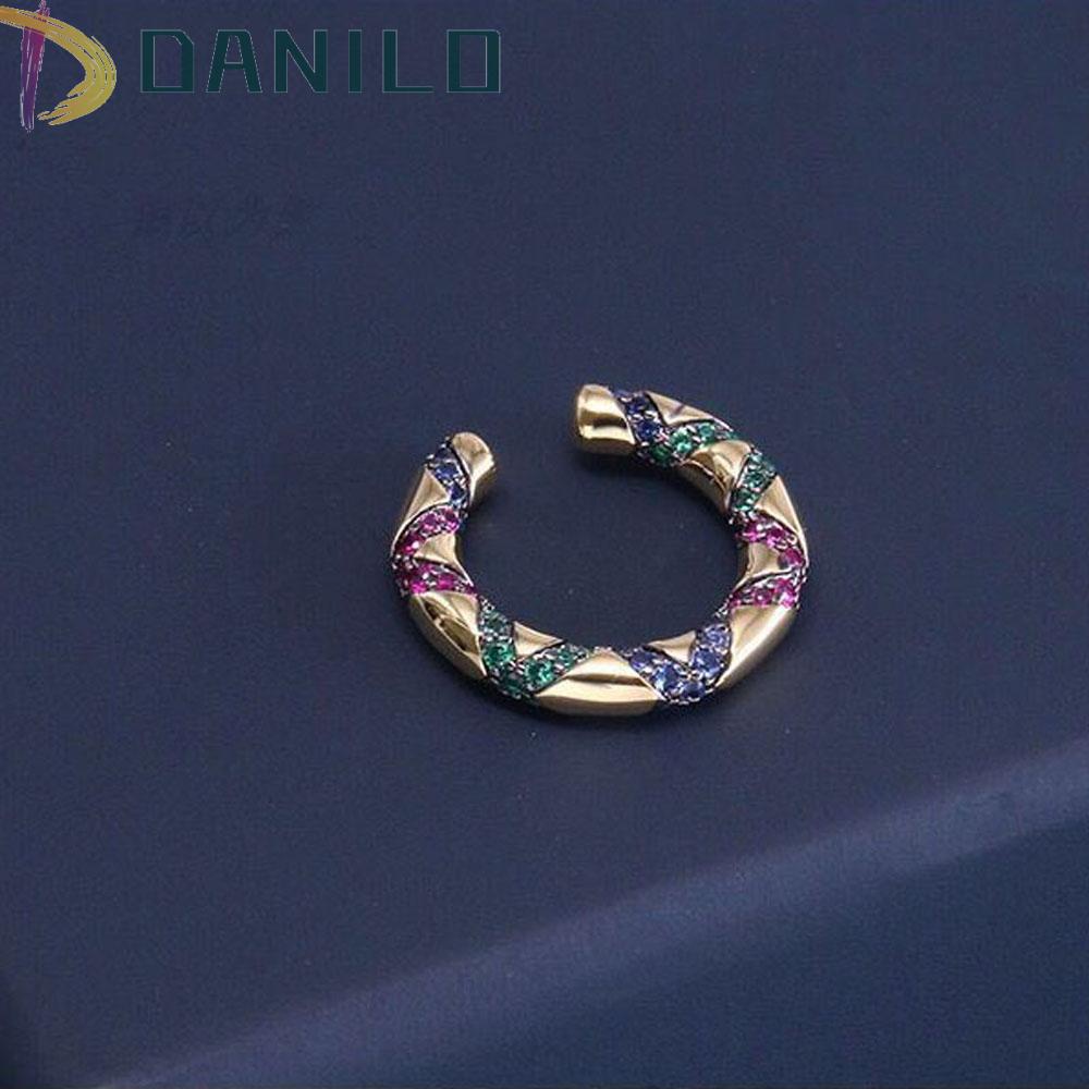 Đôi Khuyên Tai Thời Trang Kiểu Kẹp Kẻ Sọc Nhiều Màu Cho Nữ