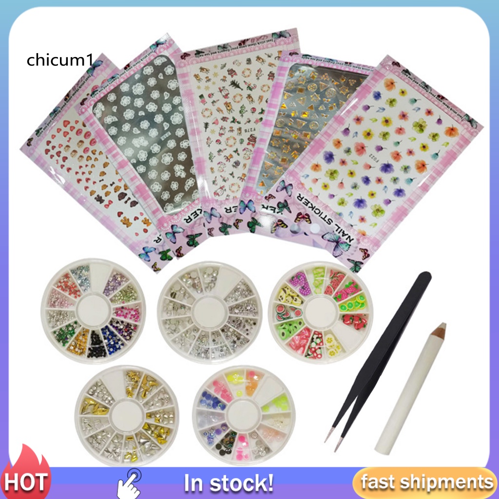 Set 12 Dụng Cụ Trang Trí Móng Tay Nghệ Thuật Bằng Acrylic Gọn Nhẹ Sành Điệu Dành Cho Bạn Nữ