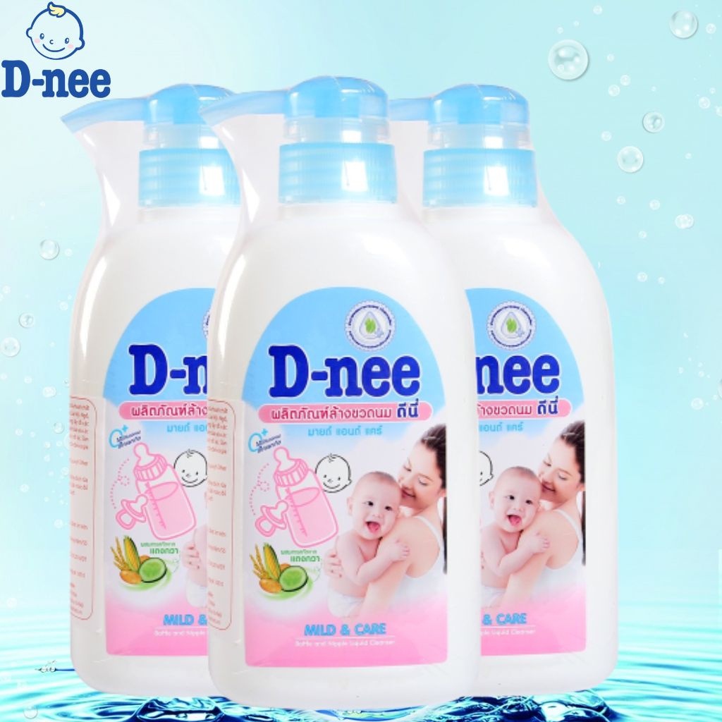 Nước rửa bình sữa & rau quả Dnee 500ml , Nước xúc bình sữa , bình nước cho bé
