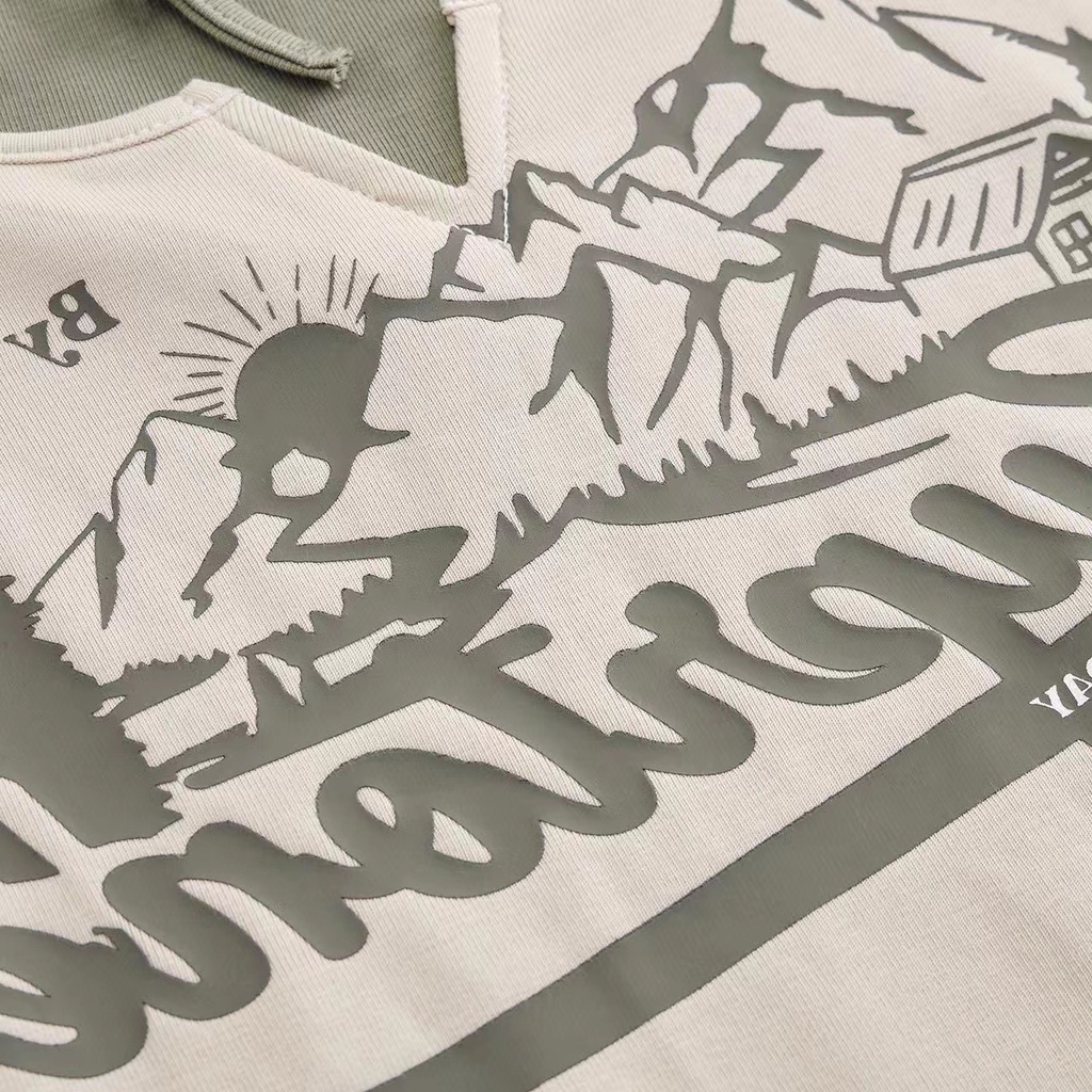 Áo Thun Ngắn Tay Giả Hai Lớp Phong Cách Âu Mỹ Cá Tính Dành Cho Nữ