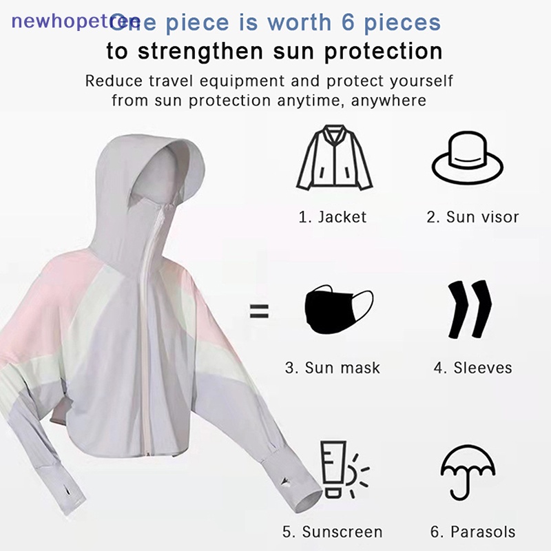 Áo Khoác Chống Nắng NTVN UPF50 + Bằng Lụa Lạnh Có Nón Thoáng Khí Hình Thỏ Chống Tia UV Mùa Hè Cho Nữ