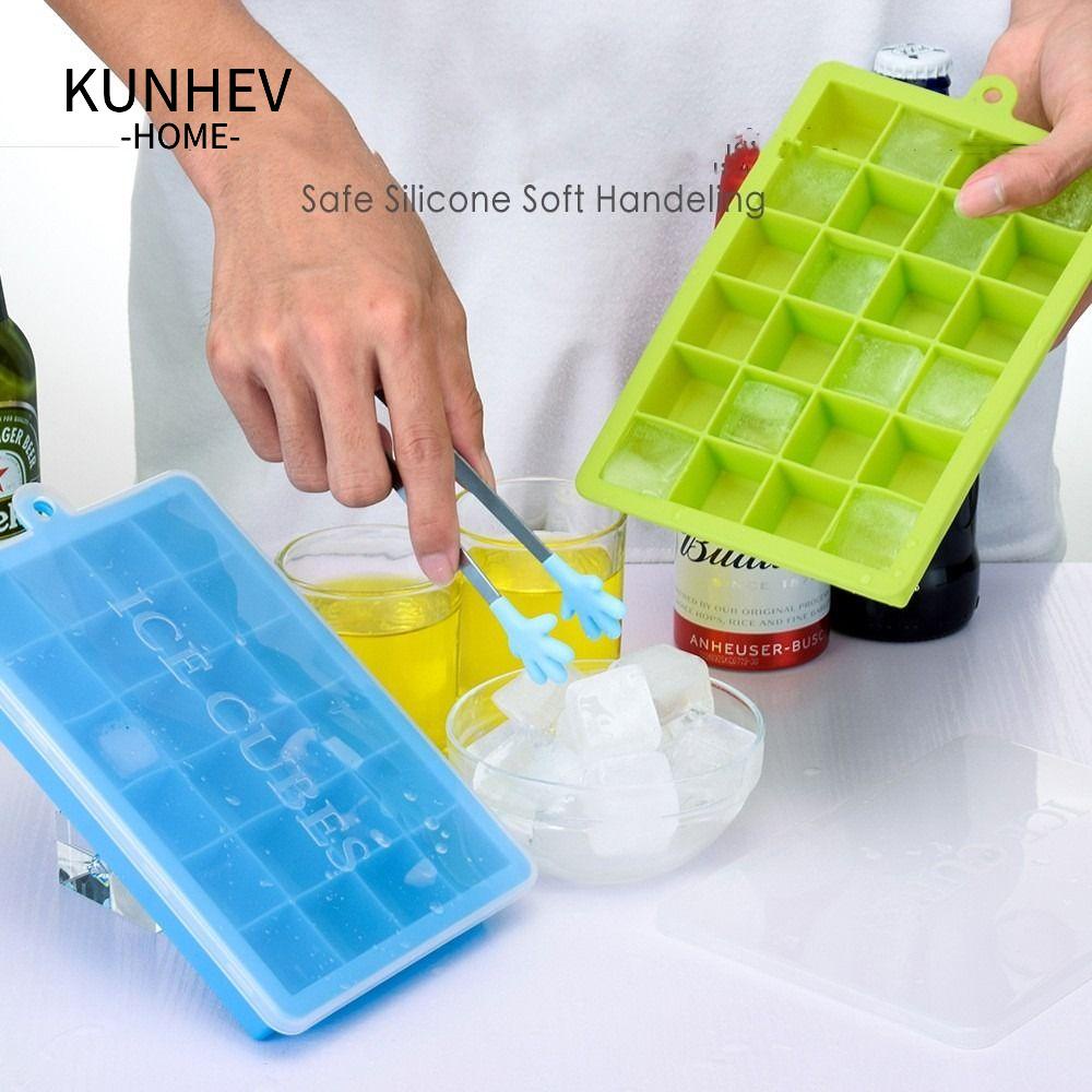 KUNHEV Khuôn Làm Đá Viên Có Nắp Đậy Tiện Dụng