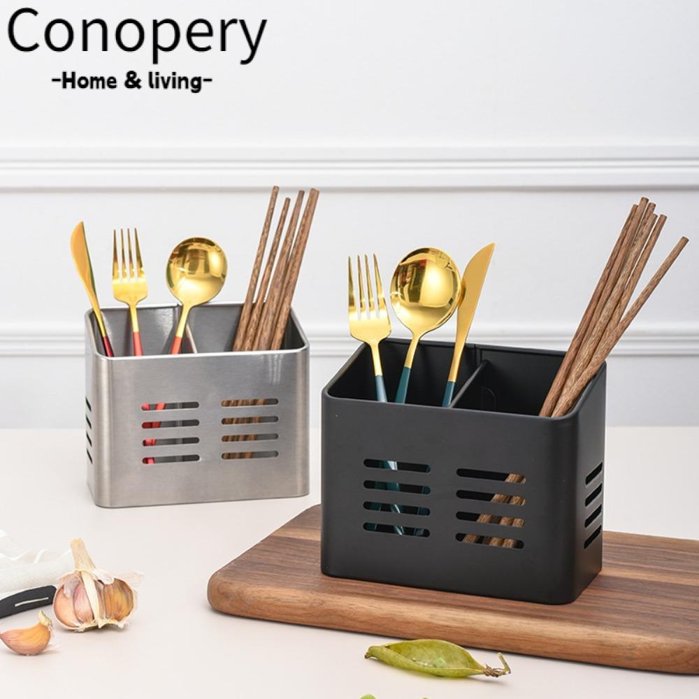 CONOPERY Giá Đỡ Đũa Bằng Thép Không Gỉ Hai Ngăn Siêu Bền
