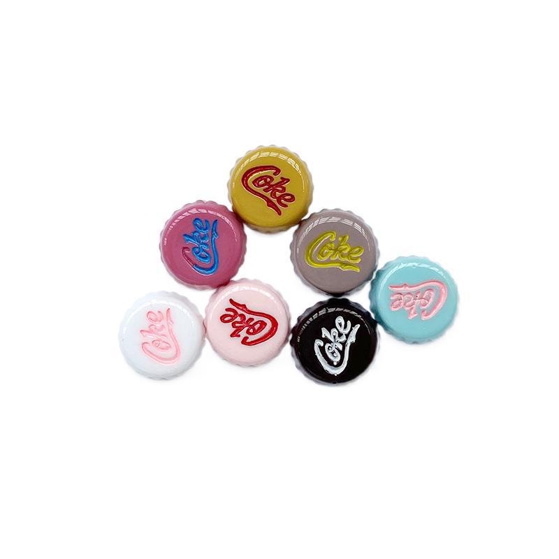 Set 10 Nắp Chai Nhựa Hoạt Hình Nhiều Màu Sắc Làm Kẹp Tóc / Điện Thoại DIY