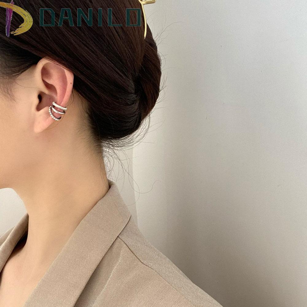 Danilo Khuyên Kẹp Sụn Tai Bằng Hợp Kim Đính Khối Phong Cách Đường Phố Sang Trọng