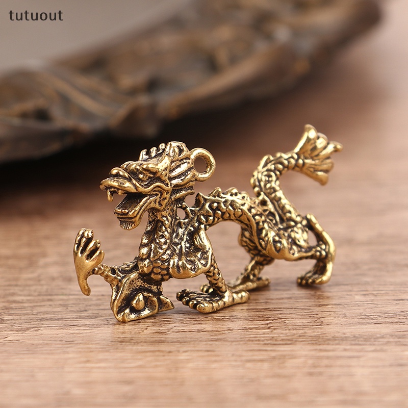 1 Tượng Rồng Nhỏ Bằng Đồng Thau Trang Trí Bàn Làm Việc