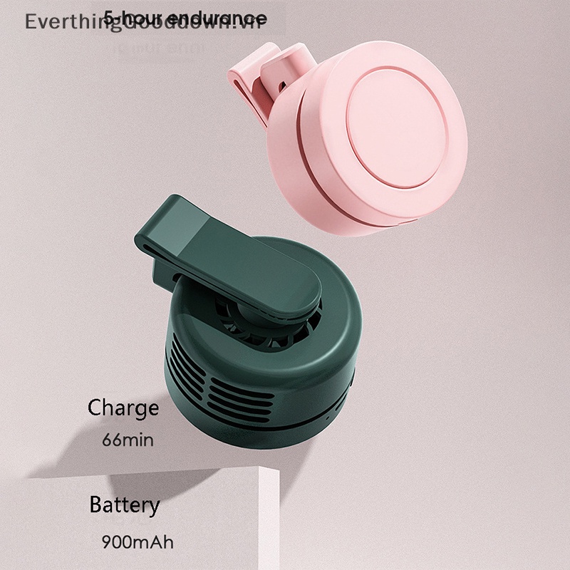Everthinggood Quạt Làm Mát Mini Dạng Kẹp Sạc USB Có Thể Sạc Lại Dùng Trong Nhà / Văn Phòng / Đi Du Lịch
