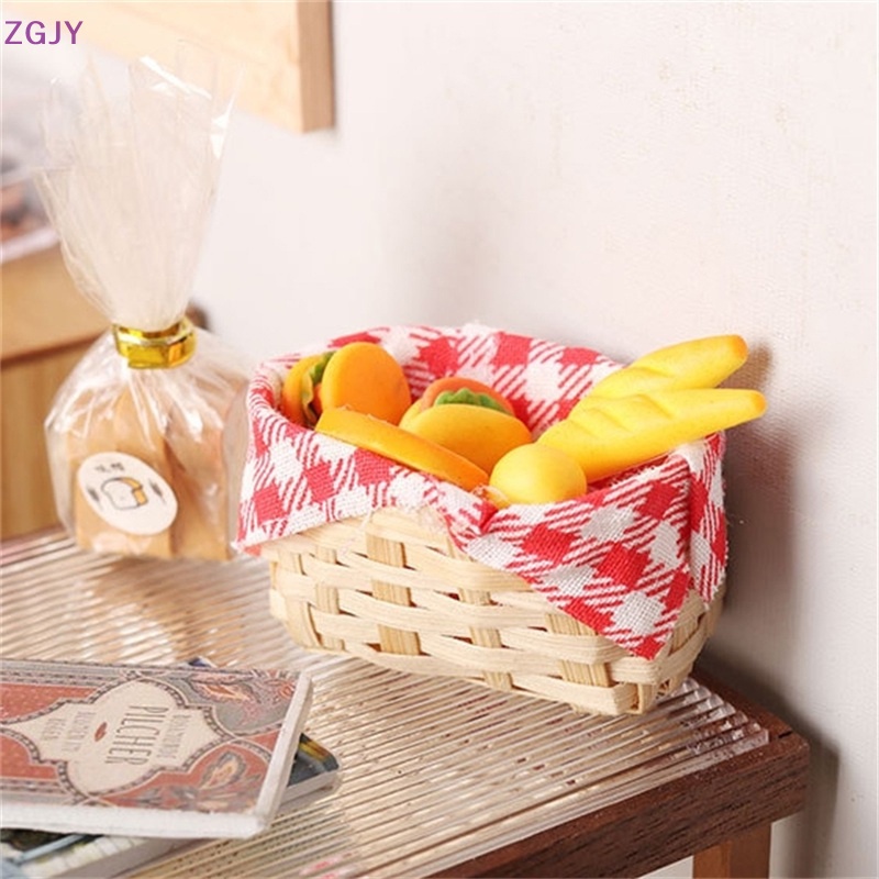 Giỏ Bánh Mì Hamburger Tỉ Lệ 1: 12 Trang Trí Nhà Búp Bê Mới