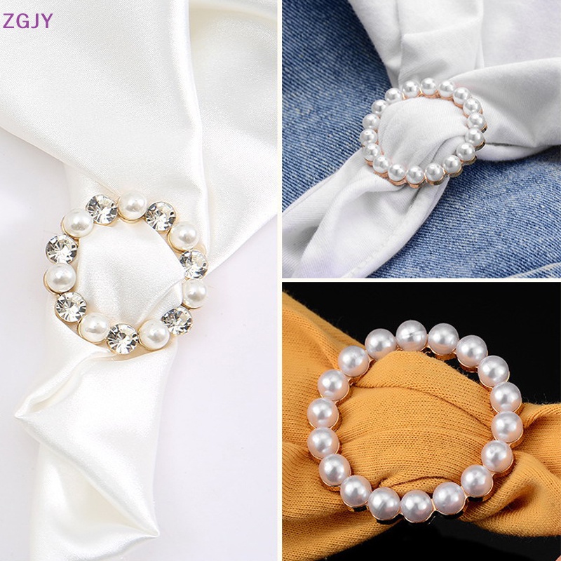 Khóa Cố Định Thắt Lưng Đính Ngọc Trai Có Thể Điều Chỉnh Cho Góc Quần Áo Thun Mới