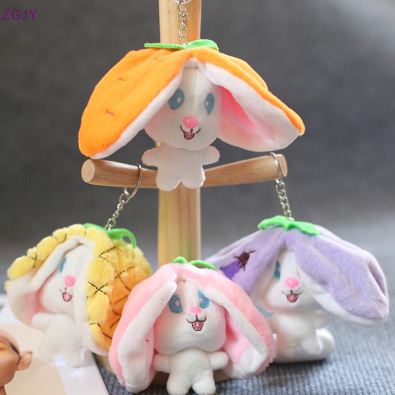 1 Móc Khóa Thỏ Nhồi Bông 11cm Hóa Trang Dễ Thương Mới