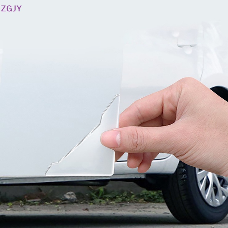Bộ 4 Miếng Dán Góc Cửa Xe Hơi Bằng Silicon Trong Suốt Chống Va Chạm Chống Trầy Tiện Dụng Mới
