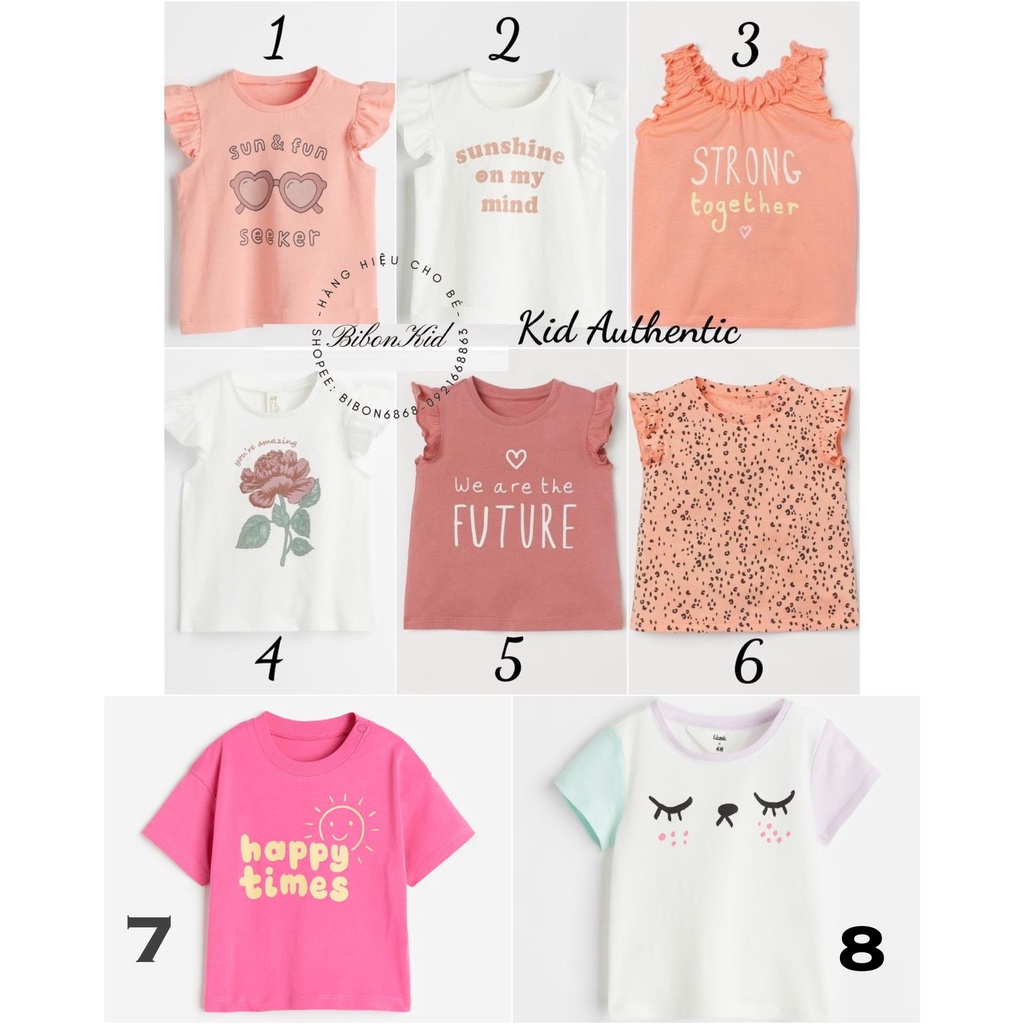 Áo phông baby girl HM US/UK 4-6m đến 3-4y