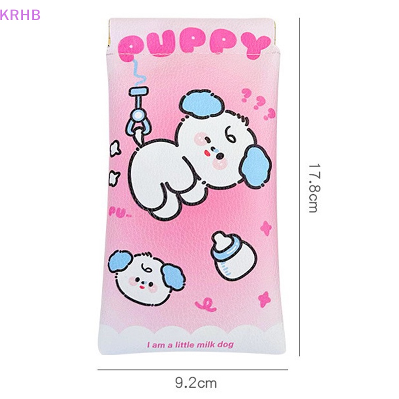 Hộp Đựng Mắt Kính Bằng Da PU Họa Tiết Chú Chó Hoạt Hình Dễ Thương Mới