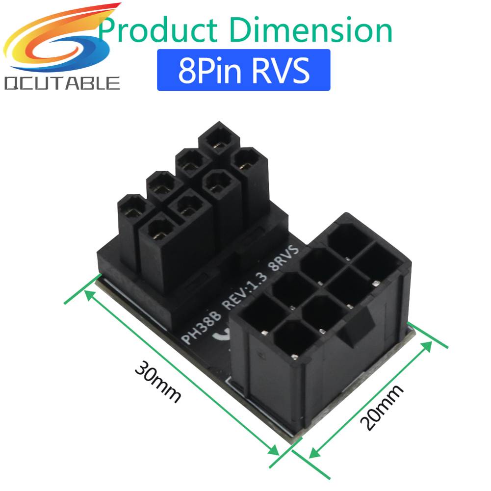 Bộ 2 Đầu Nối Chuyển Đổi Nguồn GPU ATX 8 Pin Góc Xoay 180 Độ