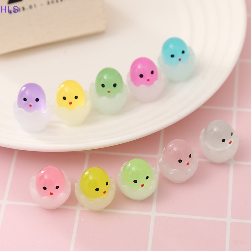 [HLS] Bộ 2 Cây Kem Làm Móc Khóa / Điện Thoại Hình Gà Mini Bằng Gel Resin Diy Phát Quang