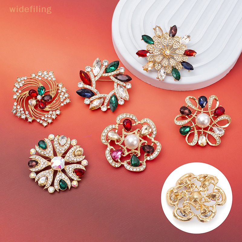 Ghim Cài Áo Hình Hoa Đính Đá Nhiều Màu Sắc Phong Cách Hàn Quốc