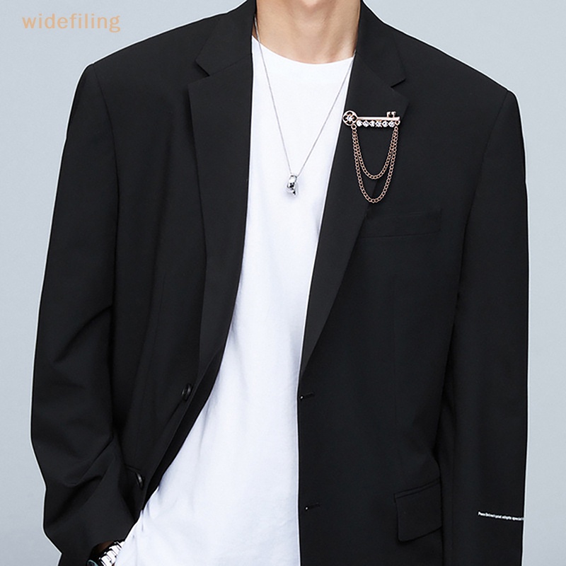 Trâm Cài Áo Kim Loại Phối Tua Rua Đính Đá Thời Trang Hàn Quốc Cho Nam