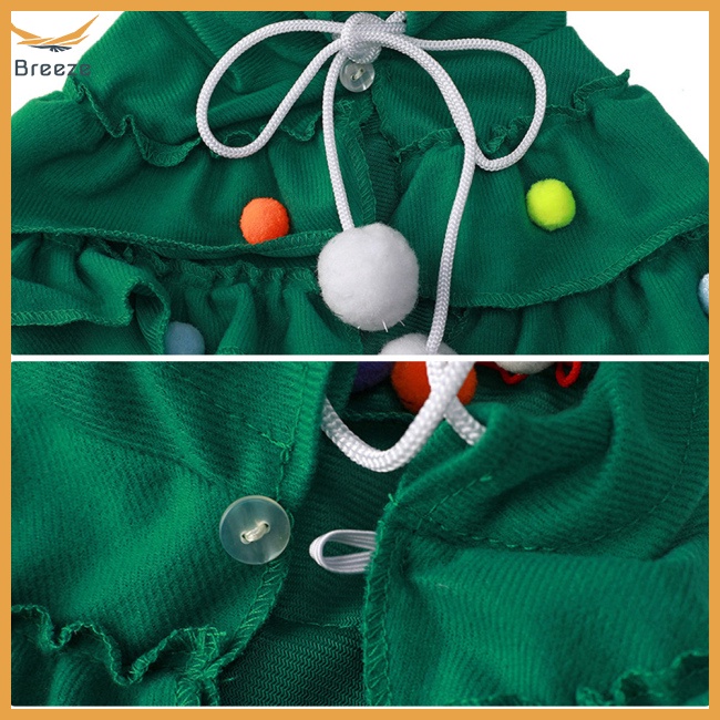 Áo Choàng Chống Gió Có Nón Hóa Trang Cây Thông Giáng Sinh Cho Thú Cưng