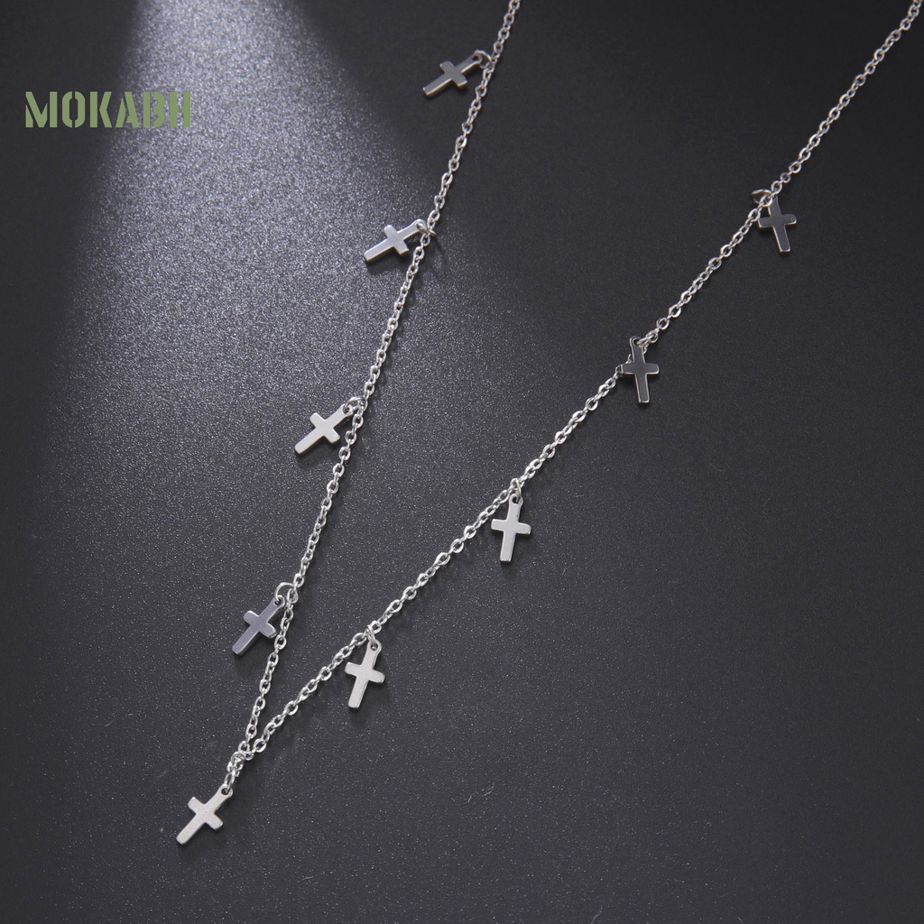 Vòng cổ Bằng Thép Không Gỉ Mặt Thánh Giá Thời Trang Sang Trọng Cho Nữ