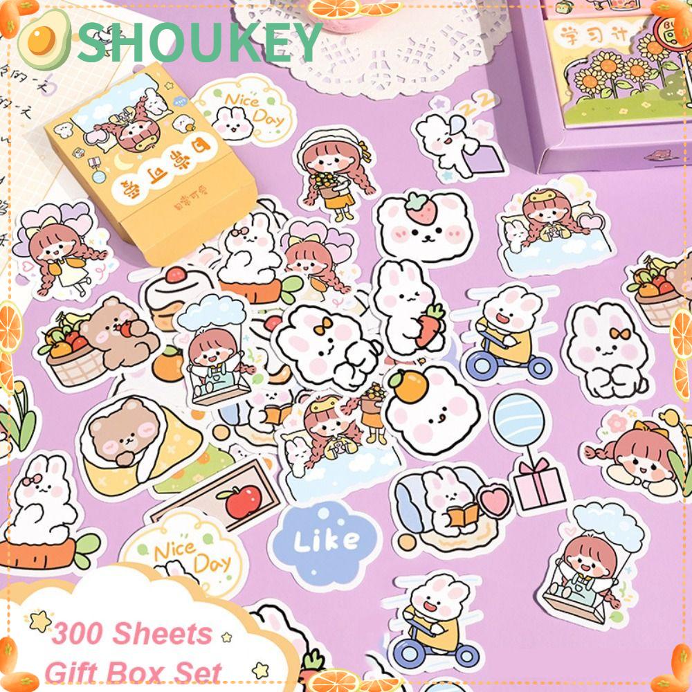 SHOUKEY Bộ 300 Miếng Dán Chống Thấm Nước Sáng Tạo Trang Trí Sổ Tay