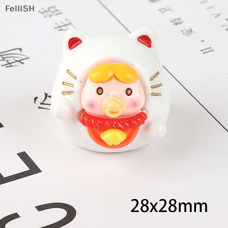 Núm Vú Giả Hình Mèo May Mắn Bằng Nhựa Resin Màu Sắc Dễ Thương Trang Trí Bảng Điều Khiển Xe Hơi 439br